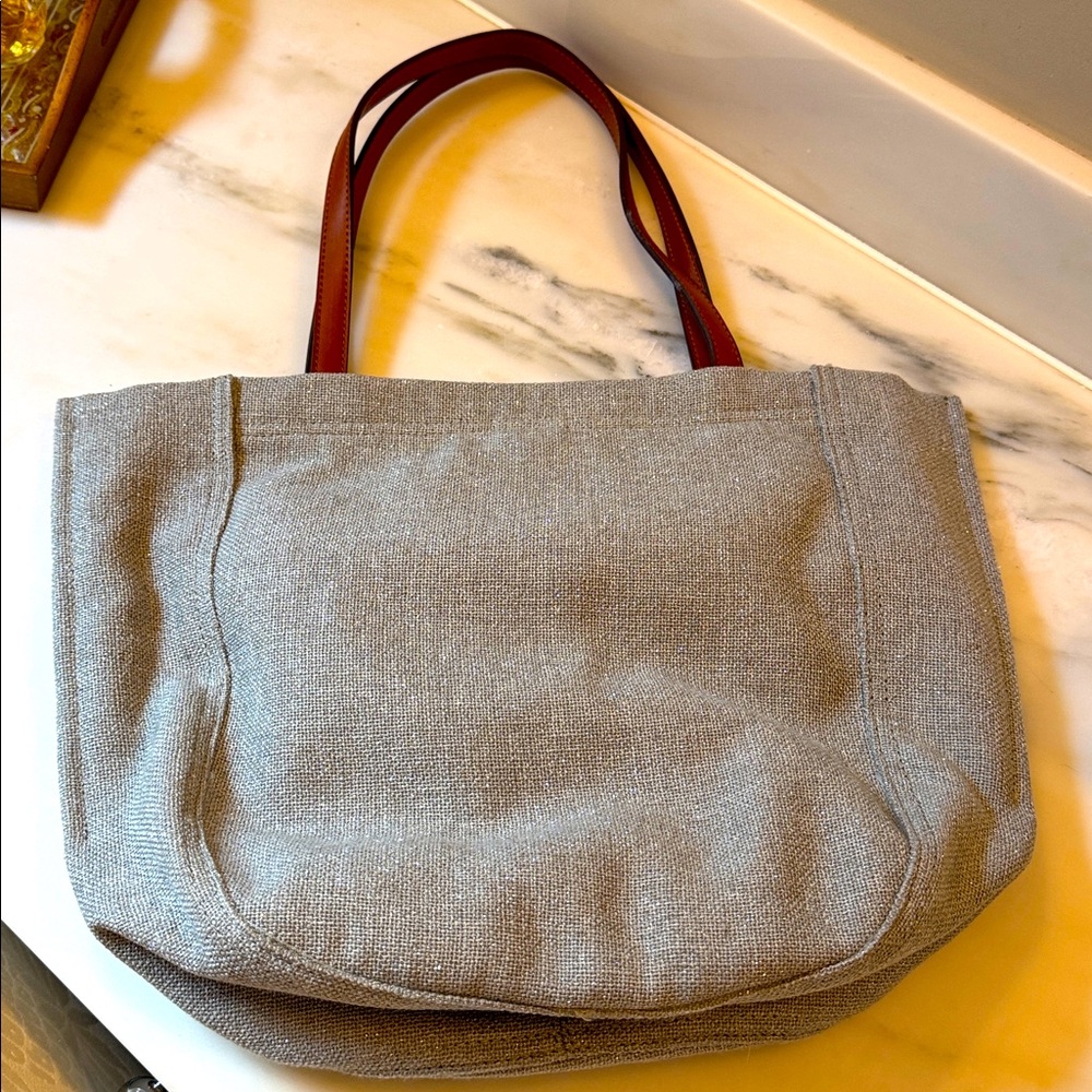 Anthropologie blue tote, EUC - Picture 2 of 7
